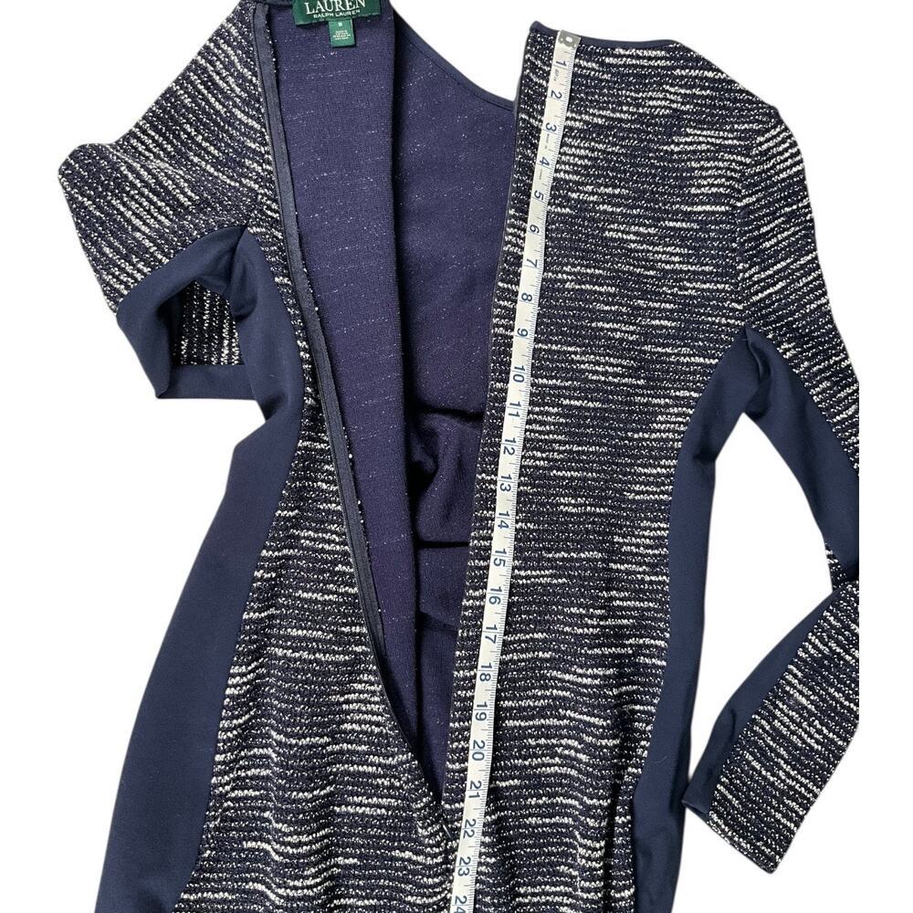 Lauren Ralph Lauren Navy Tweed Sheath Dress Size 8 NWT Long Sleeve Professional - Picture 10 of 11